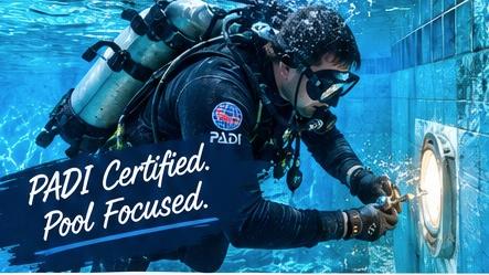 PADI scuba certified underwater pool repair